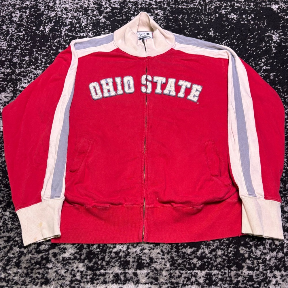Vintage Ohio State University Track Jacket Colosseum Athletics Red Y2K Mens L